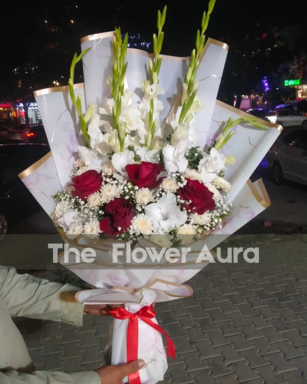 White and Red Roses