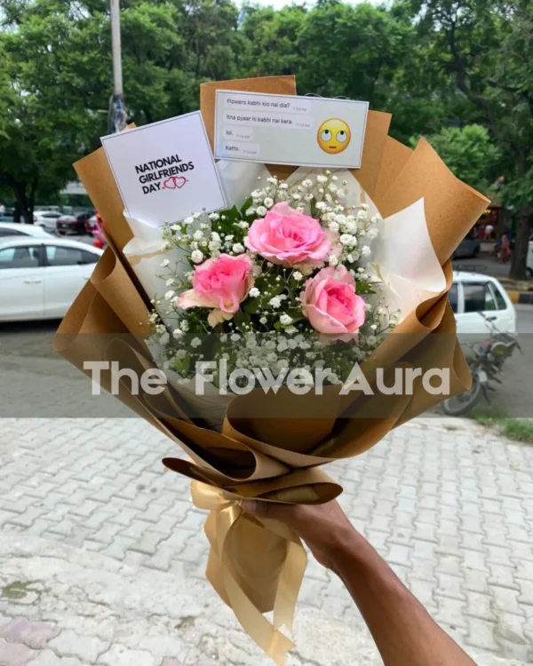 Sweet Pink Roses Surprise