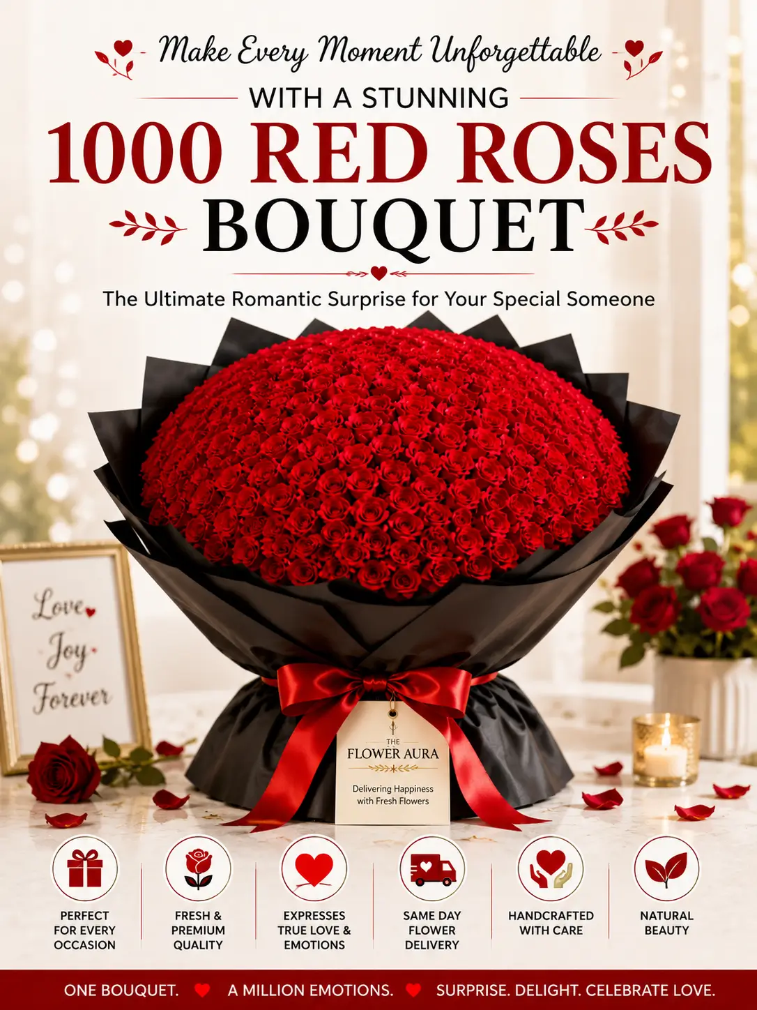 1000 Red Roses Bouquet