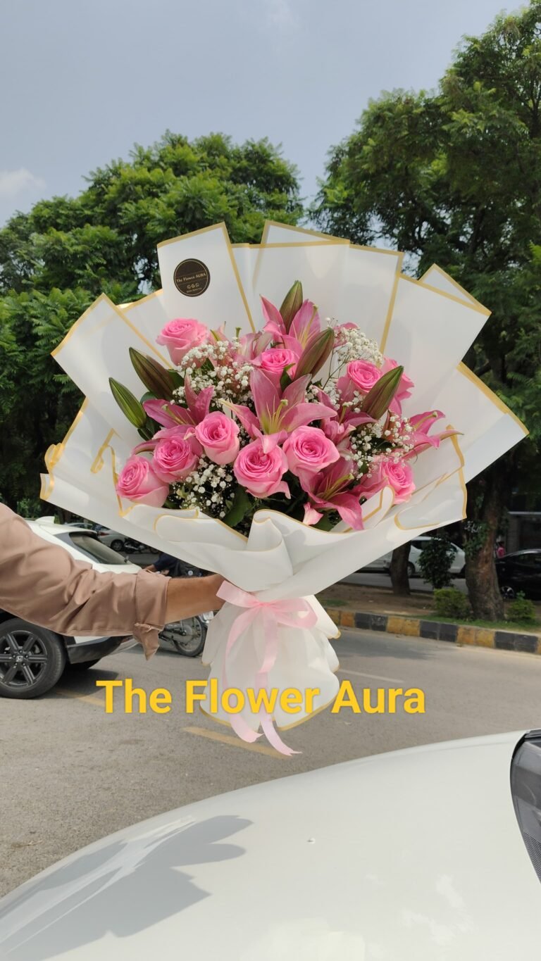 Pink Rose & Lily Bouquet