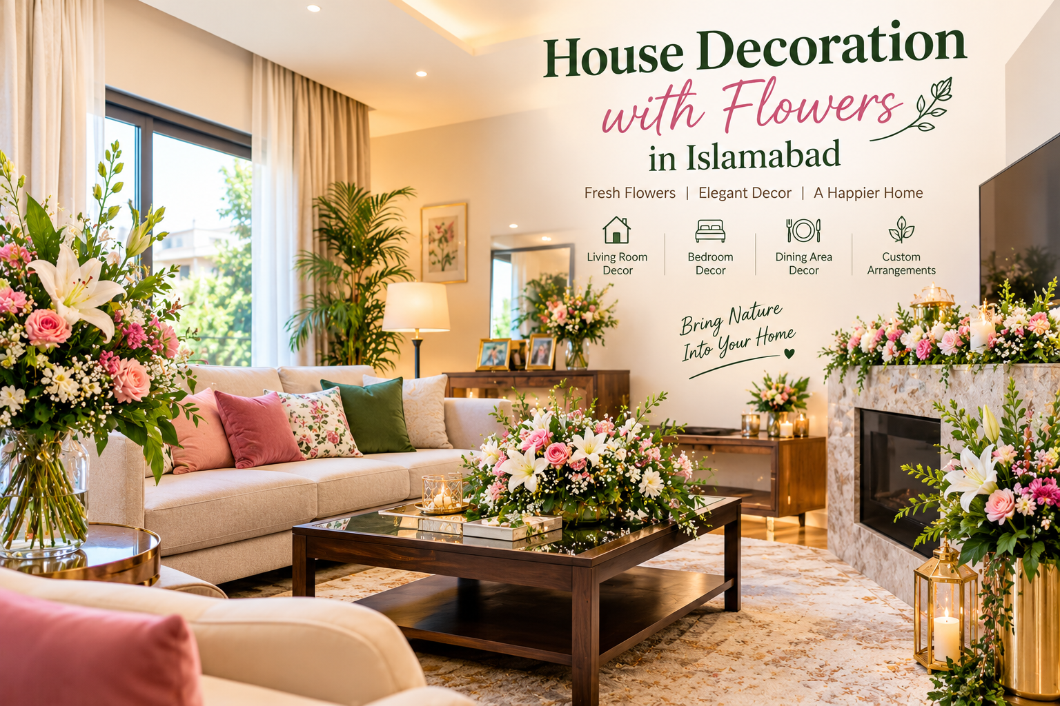House Decoration with flowers in Islamabad
